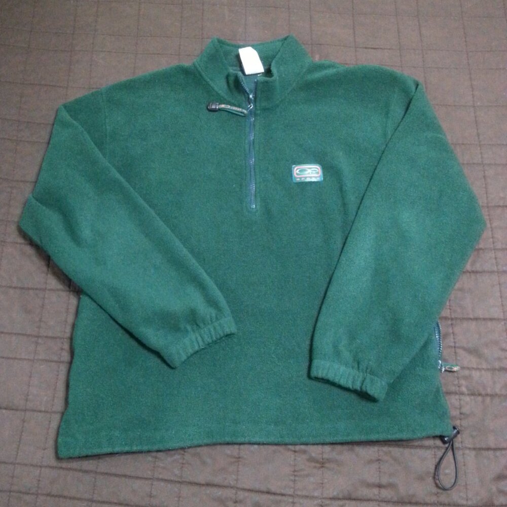 Vintage OP Ocean Pacific Fleece Green Medium 1/4 zip 80's 90's